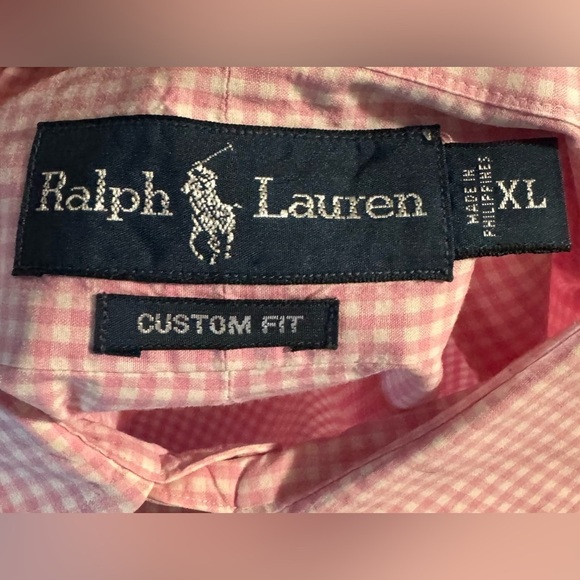 Polo Ralph Lauren Men's Shirt Gingham Checked Size XL Button Down Pink White - Picture 9 of 10
